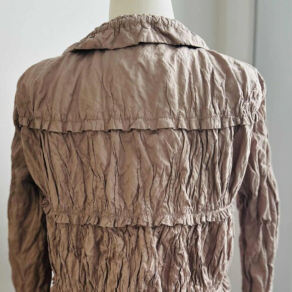 ZARA Woman Dusty Rose Crinkled Sculptural Tiered Jacket with Gathers – US M - Picture 5 of 10